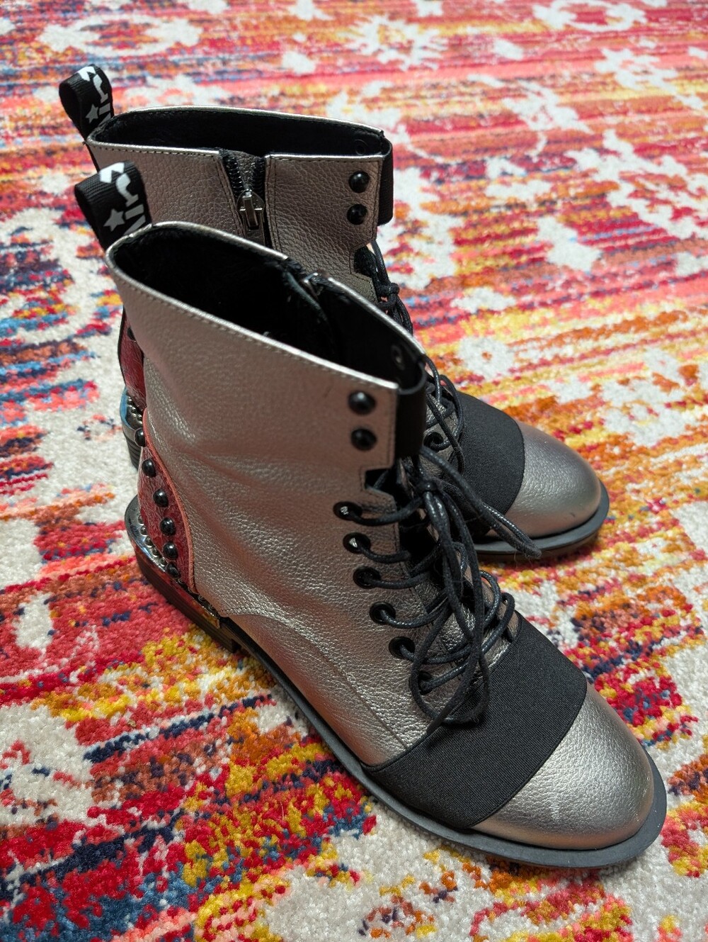 Minx Silver And Studded Boots
